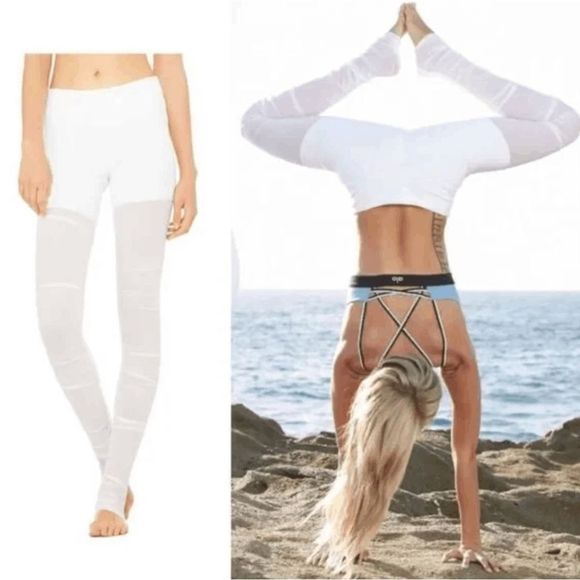 ALO Yoga Pants - Alo Yoga Mesh Goddess Legging White Small